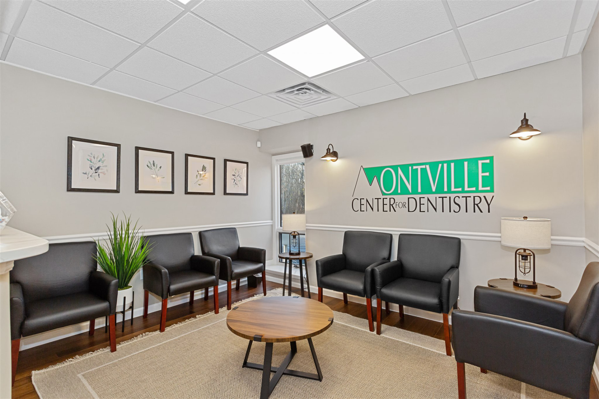 The welcoming waiting room at Montville Center for Dentistry in Montville, New Jersey
