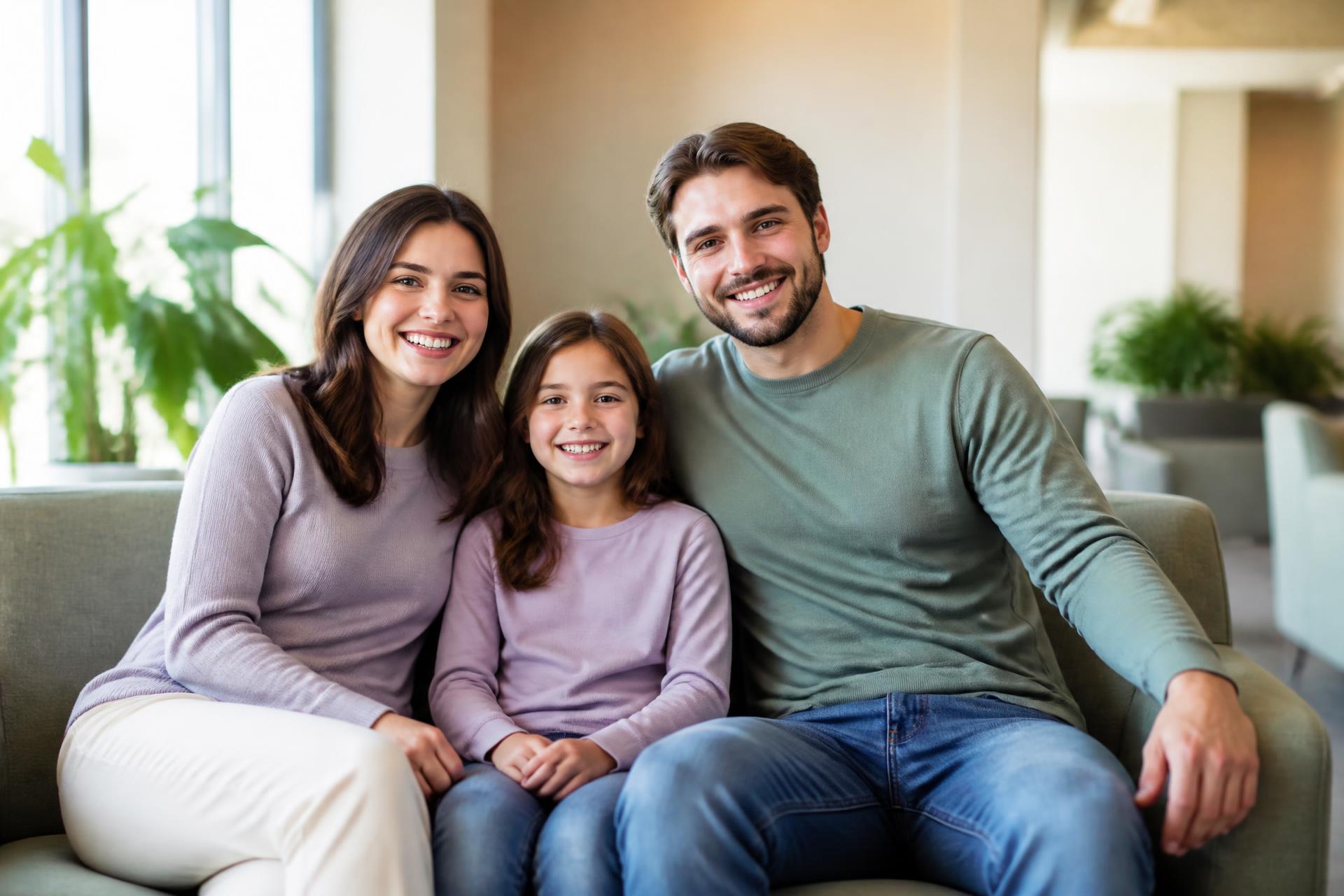 A happy family relaxed and welcomed at Montville Center for Dentistry in Montville, New Jersey