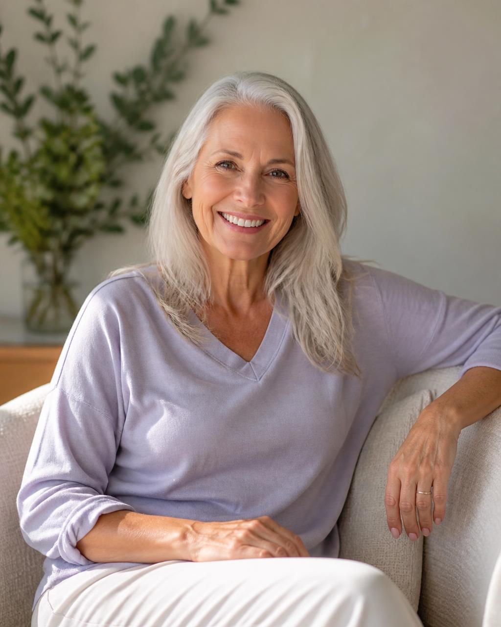 A confident older adult patient smiling warmly after dental implant care